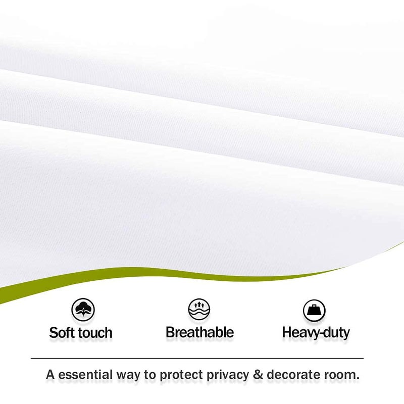 PONY DANCE Glass Door Curtain - Window Treatments Panels Solid Energy Efficient Rod Pocket for Metal French Patio Door Panel with Tieback, 54 x 72 inches, Pure White, Single Piece - Image 5